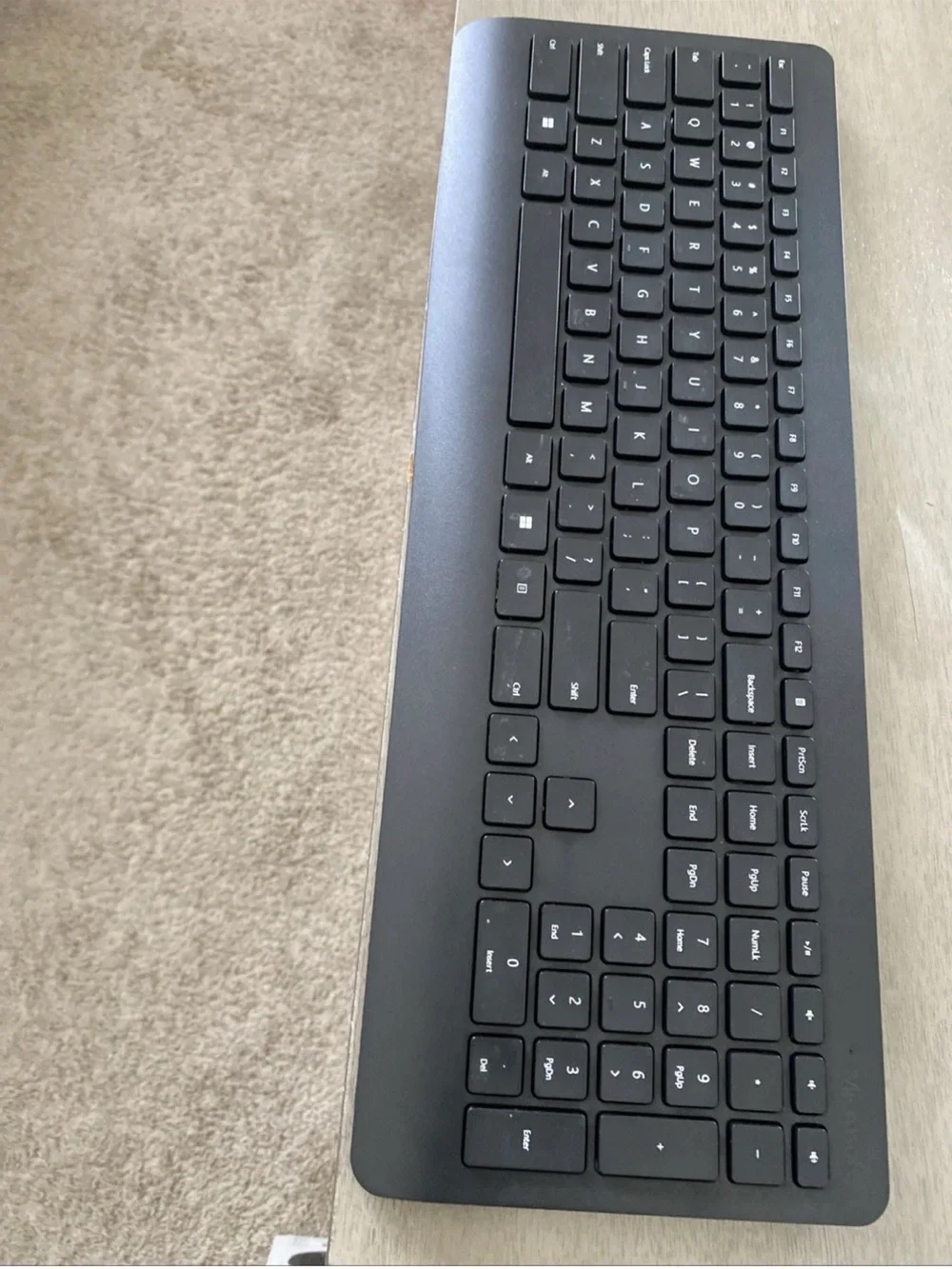 Microsoft Model 1738 Wireless Black Keyboard Only No USB Receiver